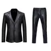Men's Shiny Gold 2 Pieces Suits (Blazer+Pants) Terno Masculino Fashion Party DJ Club Dress Tuxedo Suit Men Stage Singer Clothes 201106