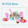 44-103 stücke DIY Obst Schneiden Kuchen Pretend Play Küche Lebensmittel Spielzeug Set Geburtstag Party Spielzeug Rosa Blau Lernspielzeug für Kinder Geschenk LJ201009