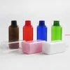 50 x 60ml Portable Plastic Perfume Bottle 60cc Square Shoulder Black White Clear Mist Sprayer 2oz Cute Cosmetic Containerfree shippin