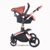 Passeggini # Passeggino per bambini di alta qualità 3 in 1 Carrozzina Paesaggio Piega in pelle PU Carrozzina Kinderwagen Car Born Passeggino