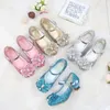 Spring Children Shoes Girls High Heel Princess Dance Sandals Kids Shoes Glitter Leather Fashion Girls Party Dress Wedding