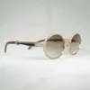 2023 Designer Glasses New Natural Horn Men Rhinestone Sunglasses For Club Driving Tints Wood Round Gafas Oculos Glasses
