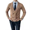 Men039s Swetery British Business podwójny sweter SWEAT Cardigan Autumn and Winter Korean Trend Przystojna kurtka 3135611