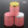 250G розовая косметическая банка ручной работы корпус скраб лосьон крем контейнер контейнеры по уходу за кожей конфеты упаковки свободные систены