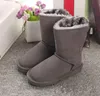 Dzieci Bailey 2 łuki Buty Prawdziwej Skóry Derb Snow Solid Botas de Net Winter Girls Footwear Toddler Girls Boots 989