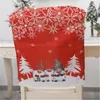 Cadeira cobre capa de Natal bonito gnomo snowflake árvore imprimir tampas de jantar slipcovers para decoração de festa em casa