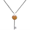 Temperature sensing key necklace Changing Color Mood heart key pendant women necklaces fashion jewelry