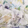 Vit 100% Silk Scarf Cape Fashion Floral Design Lång halsdukar Kvinnor Utralong Beach Sjal Vinter halsdukar 180 * 110cm