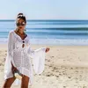 MOSHENGQI Bikini Cover Up Bathing Suit Sexy Pullover Swimsuit Knitted Swimwear Mujer Summer Beach Dress Wear Crochet See-through T200324