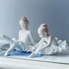 VILEAD Ceramica Ballet Girl Figurine Doll Room Decorazione della casa Accessori Soggiorno Camera da letto Regali creativi Giardino Figure T200331