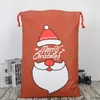 2019 New Christmas Large Canvas Gift Bag Monogrammable Storage Bags Santa Reindeers Drawstring Candy Bag Christmas Supplies W959558834786