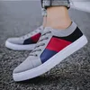 2021 men fashion casual shoes canvas sneakers black white blue grey red mens out jogging walking style