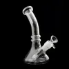 Hookahs 8" glass beaker bong 5mm thick water pipe with glass down stem+glass bowl 18mm female oil rigs