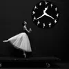 Настенные часы творческая наклейка часов декоративная гостиная кварцевая нить 250 Акриловый циркулярный 3D-балетный танцор 10 "1