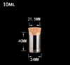 10ml Small Test Tube with Cork Stopper Glass Spice Bottles Container Jars 24*40mm DIY Craft Transparent Straight Glasss