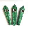 Grön Malachite Quartz Rökning Rörkristallstenstav Point Tobacco Pipes med vit presentförpackning