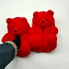 Plush Teddy Bear Cute Rainbow Cartoon Bear Indoor Slippers Non-Slip Mute Bedroom Office Soft Warm Winter Autumn Thick Q0108