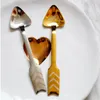 Rostfritt stål Cupid arrow Spoon Creative Letter Print Kärlek Hjärta Kaffe efterrätt Frukt Sked Pature Torkautomat