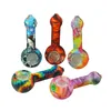 Silicone Pipe Smoking Pipes With Oil Herb Hidden Bowl Tobacco Pyrex Colorful Bong Spoon Pipe MOQ 10 Pieces