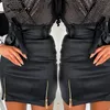 Sexy leather skirt women elegant High waist bow tie female short mini skirt Party club streetwear ladies plus size skirt 201110