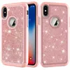 2-in-1-Bling-Glitzer-Schutzhülle aus stoßfestem weichem Silikon + PC für Samsung S8 S9 S10 S20 Note10 Note20Ultra A20 A30 A50 A51 A71