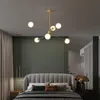 Kroonluchters retro messing led kroonluchter koper glazen bal woonkamer plafond opknoping licht slaapkamer dineren hanglampen