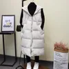 Gilet lungo invernale Donna Cappotto sciolto caldo Gilet spesso Donna con cappuccio senza maniche imbottito Giù Gilet in cotone Giacca donna Solid Q2748 201102