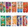 Men's Novelty Socks Unisex Funny 3D Socks Printing Potato Chips Food 40cm Custom Long Socks Stocking for Woman