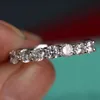 Eternity Lab Diamond Ring 925 Sterling Srebrna biżuteria zaręczyny Pierścienie dla kobiet Bridal Oświadczenie Party Akcesoria x221343440