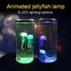 2022 new 7 Color Changing LED Jellyfish Lamp Aquarium Bedside Night Light Decorative Romantic Atmosphere USB Charging Creative Gift