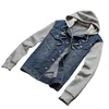 Hombres de mezclilla con capucha Ropa deportiva al aire libre Moda casual Jeans Chaquetas Sudaderas con capucha Chaqueta y abrigo para hombre de vaquero Tallas grandes 201124