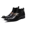 Novo estilo Top Quality Black Snake Skin Men Sapatos Mens Western Motorcycle Boots Zipper Party Dress Sapatos