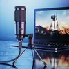 Metalen USB-condensor opnemen Microfoon Gaming voor Laptop Windows Cardioid Studio Recording Zang Voice Skype Chatten Podcast