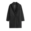 IEFB / 패션 남자 두꺼운 따뜻한 혼합 코트 모직 overcoat 가을 겨울 느슨한 롱 코트 컬러 블록 패치 워크 대형 대형 201223