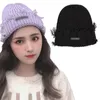Beanie/Skull Caps 2021 Sticked Hat Winter Warm Women Acrylic Knit Beanie Trend Letter Patch Thicked Warmth Fashion Girls Hip-Hop1