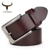 COWATHER cowhide genuine leather belts for men brand Strap male pin buckle vintage jeans belt 100-150 cm long waist 30-52 XF001 201117