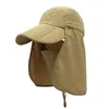 Chapeau d'extérieur à large bord UPF 50+ Protection solaire UV imperméable et respirant avec rabat pour le visage et le cou pliable - Chapeau parent-enfant pour homme/femme