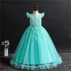 Robes de soirée princesse fantaisie pour filles longues sans manches fleur fête robe de bal robes de soirée enfant bal de mariage enfants robe F1130