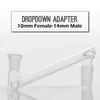 Vattenpipor grossist drop down adapter 3,5" sex storlekar hane till hona 10mm/14mm/18mm dropdown glasoljeriggar adaptrar