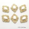 Fashion Hot 20Pcs 26mm diamond Alloy Diy jewelry Accessories Flat Back Imitation pearls Base Settings Wholesale Handmade Fitting