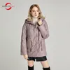 Saga moderne Femmes d'automne Veste à capuche mince veste rembourrée Polyester printemps chaude femme manteau vestes femme plus manteau de taille 201027