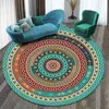 Tapis rond de style imprimé ethnique, el, pour salon, chambre à coucher, table basse, panier suspendu, 220301