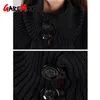 Outerwear Coats for Women Winter Warm Windbreaker Thickening Solid Color Woolen Turtleneck Coat Female Loose Ponchos and Capes 201214