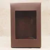 Kraft paper gift packaging box 12.5*8.5*1.5cm wedding birthday food snacks packaging box with pvc window