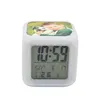 Sublimação em branco despertador LED Quadrado Quarto Fulgor Eletrônica LED Table Relógios Quadrado Quarto Colorido Calor Transfer Calor Clock GGA3843-1