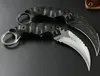 Top Quality Karambit Knife D2 Satin / Black Stone Wash Blade Black G10 Handle Claw Knifes With Leather Sheath