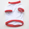 DHL50pcs Sublimation DIY Blank White Dog apparel Puppy Short Sleeve Shirts Solid Color Small Dogs T Shirt Two Colors