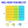 15 hål silikonmedicinerad edibles Heart Star Shell Mould Set Edibles Förpackning Choclate Bite Moulds Maker Bar Ice Fack Frysa Mögel