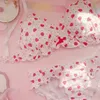 Çilek Baskı Japon Süt İpek Sütyen Panties Set Tel Yumuşak iç çamaşırı Intimates Set Kawaii Lolita Bra ve Panty Set Y2005142626