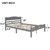 Platform Bed with Horizontal Strip Hollow Shape Headboard and Footboard and Center Support Feet, Full size,Gray a45497e